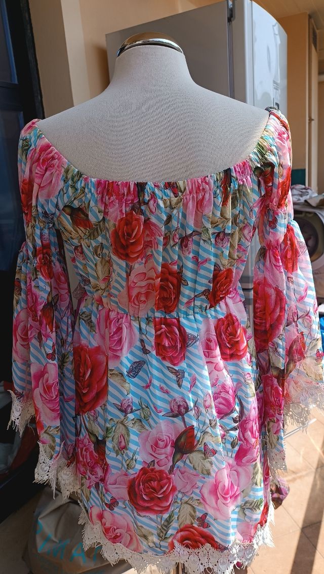 Vestito Mexton fiori | Blu Rosa