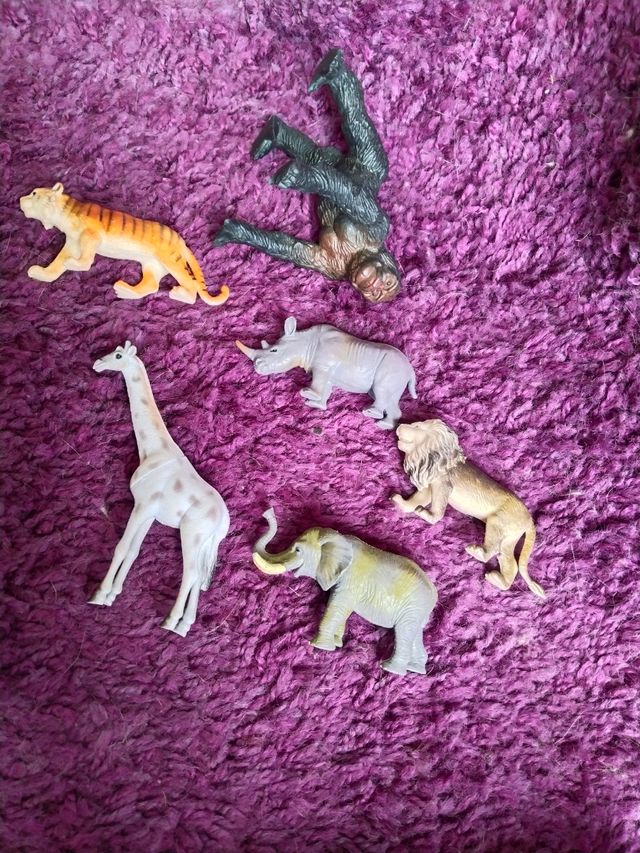 Figuras animales salvajes safari vintage