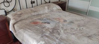 MANTA TERCIOPELO. Cama 135cm -Beige