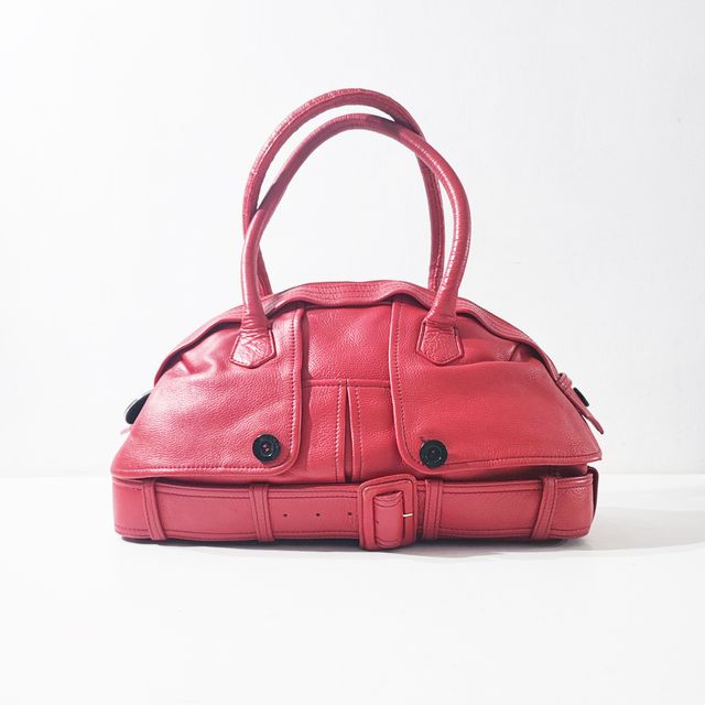 Vintage/ Bolso de hombro cuero genuino rojo