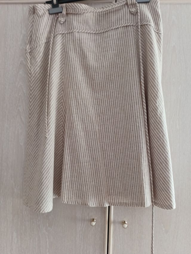 Falda beige verano - rayas