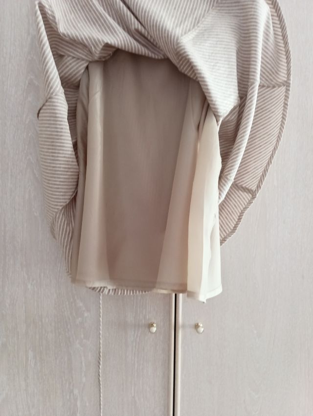 Falda beige verano - rayas