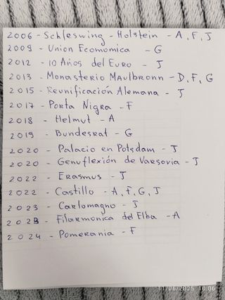 Monedas 2€ Alemania: varios años: 
