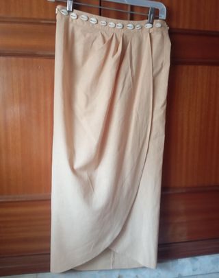 Falda midi beige Zara