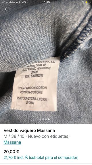 Vestido vaquero Massana M/38/10