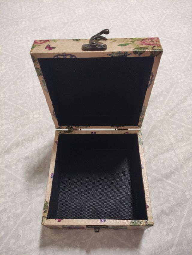 Caja madera búhos vintage