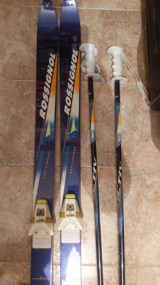 Esquís Rossignol + Bastones