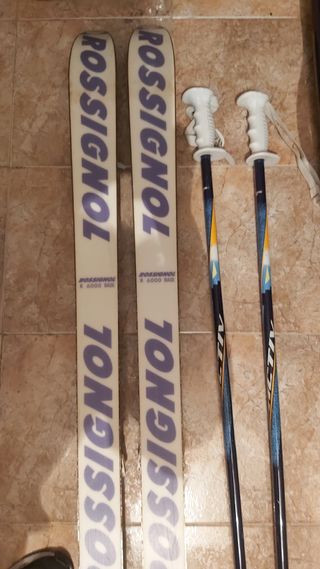 Esquís Rossignol + Bastones