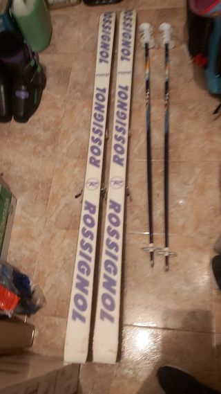 Esquís Rossignol + Bastones
