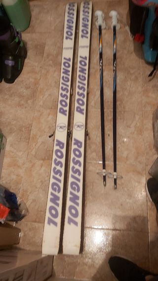 Esquís Rossignol + Bastones