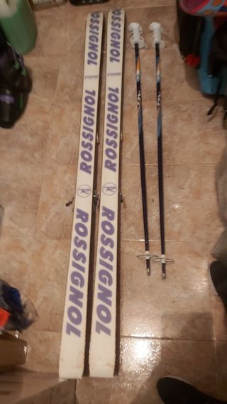 Esquís Rossignol + Bastones