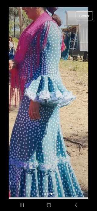 Traje Flamenca lunares turquesa