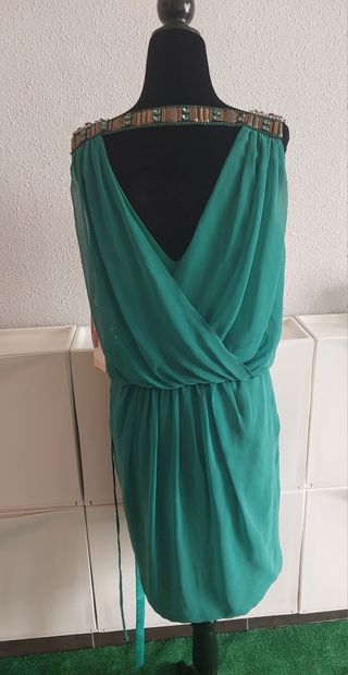 Vestido verde cruzado