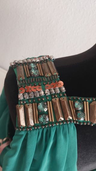 Vestido verde cruzado