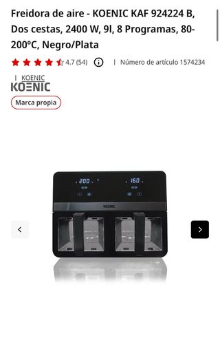 Freidora de aire KOENIC KAF 924224 - 2400W