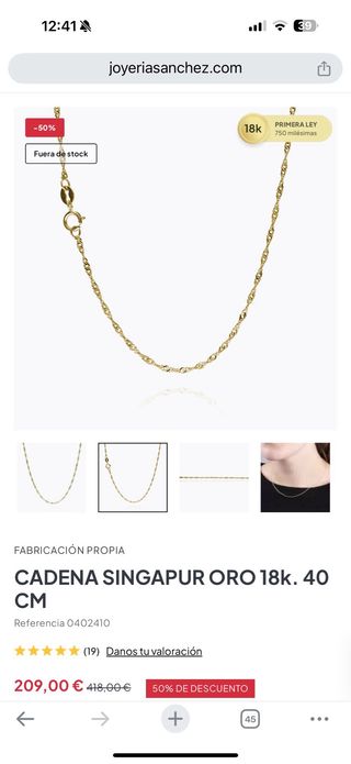 Cadena oro 18k - Elegante