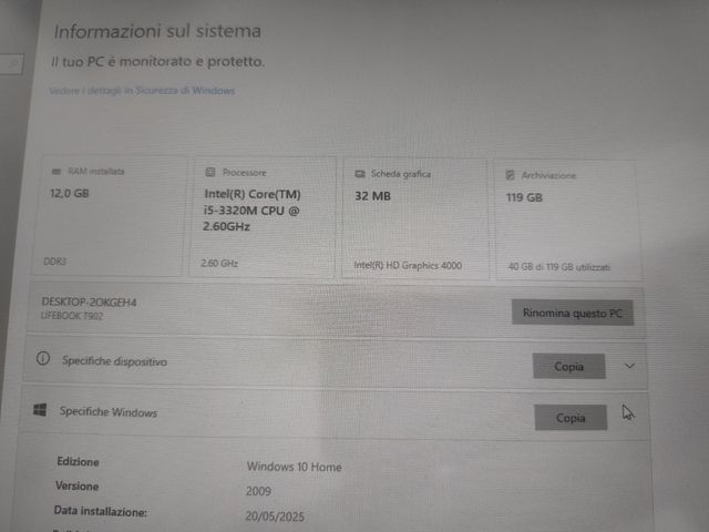 Notebook Fujitsu Lifebook T902 – batteria nuova