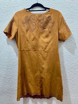 Vestido antela camel, talla M