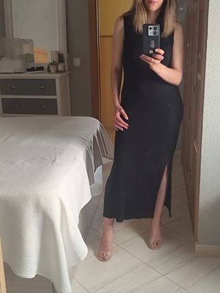 Sandalias tacón transparente beige