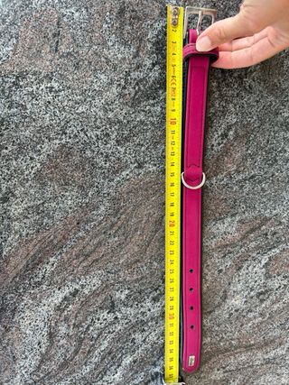 Collare Cane Hunter pelle nero/rosa