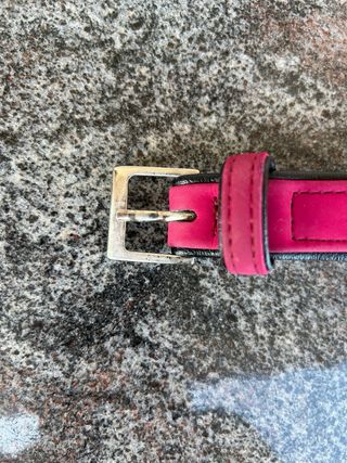 Collare Cane Hunter pelle nero/rosa