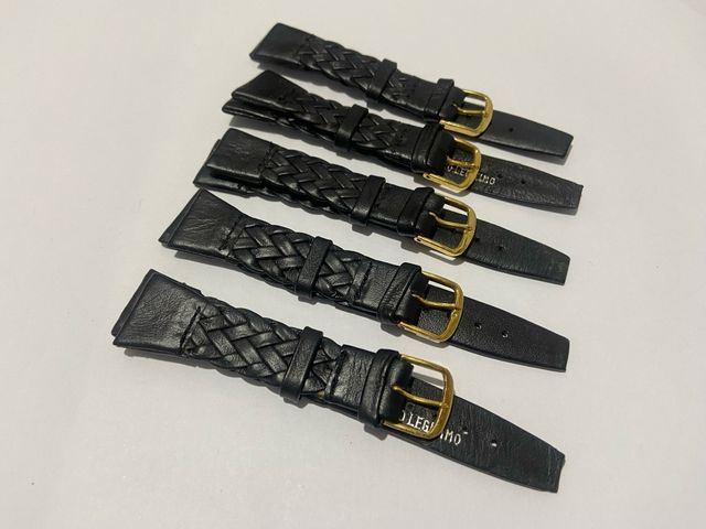 5 Ud - Correa reloj cuero trenzado 21mm