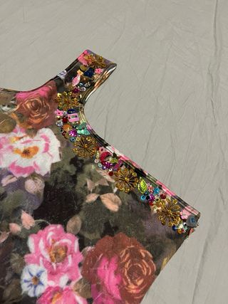 Vestido floral-pedreria (vestido colombiano)