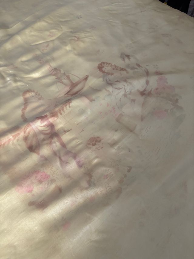 Telo raso seta dipinto vintage