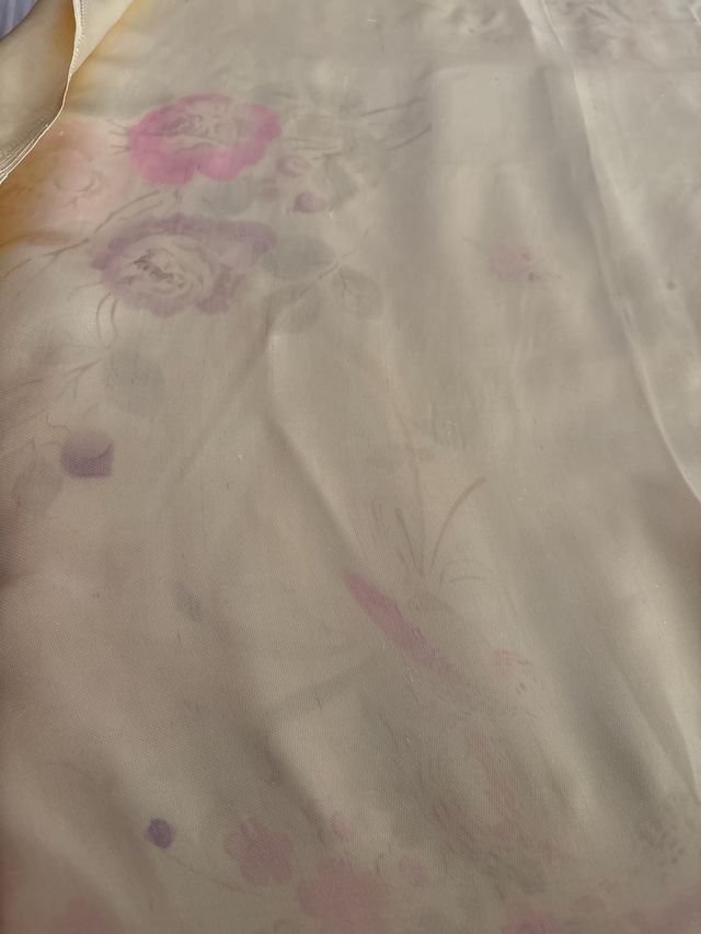 Telo raso seta dipinto vintage