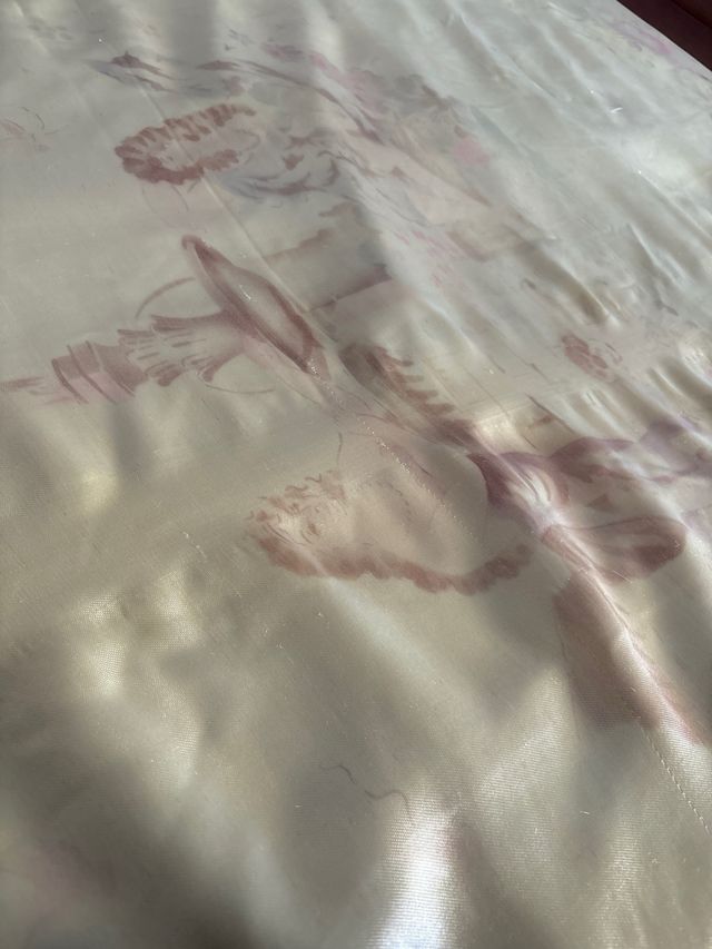 Telo raso seta dipinto vintage