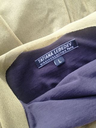 Vestido largo marrón y verde oliva.