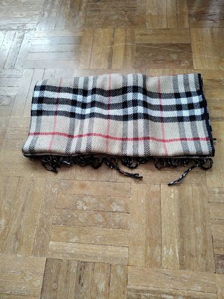 Bufanda cuadros beige-marrón
