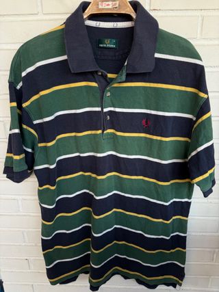VINTAGE polo a rayas FRED PERRY talla L 