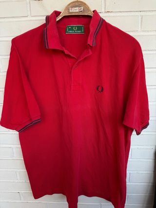 VINTAGE polo rojo FRED PERRY talla XL 