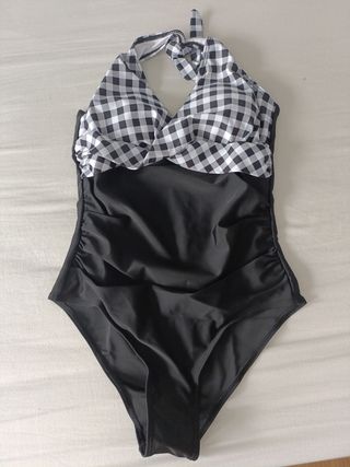 Bañador blanco y negro talla S