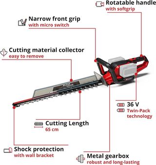 Einhell Cortasetos con batería GE-CH 36/65 Li-Solo