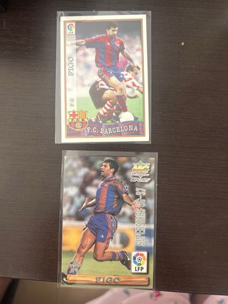 Cromos Figo FC Barcelona y Real madrid Vintage