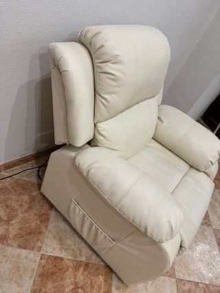 Sillón relax beige piel sintética