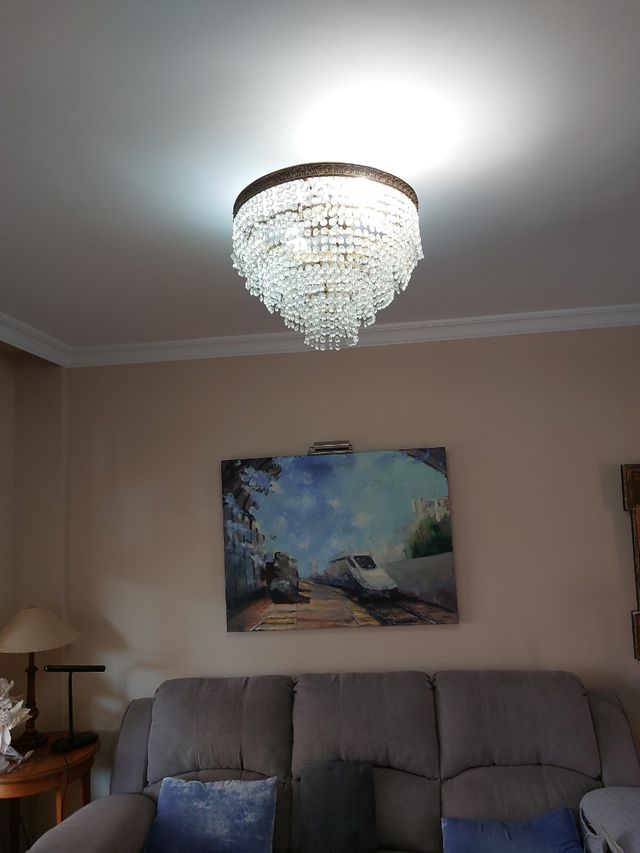 Lámpara de araña cristal - dorada