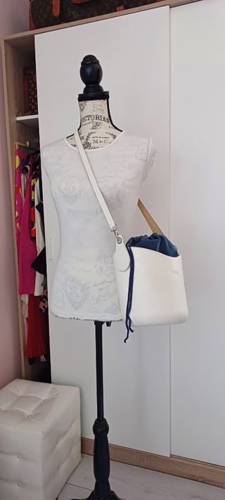 O bag bianca - borsa a secchiello