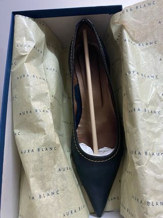Zapatos Aura Blanc azul marino, talla 39.