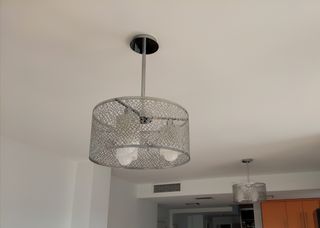 2 Lámparas salón Metal plateado Leroy Merlín.