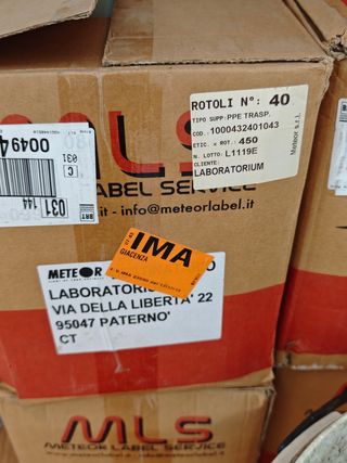 100000 Etichette adesive trasparenti 120x43mm