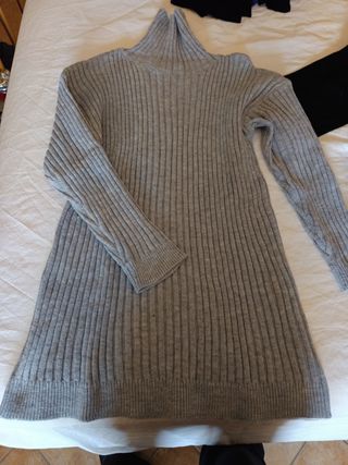 Maglione grigio donna collo alto