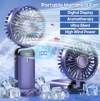 Ventilador Portátil Plegable - LED - 5 Velocidades