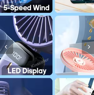 Ventilador Portátil Plegable - LED - 5 Velocidades