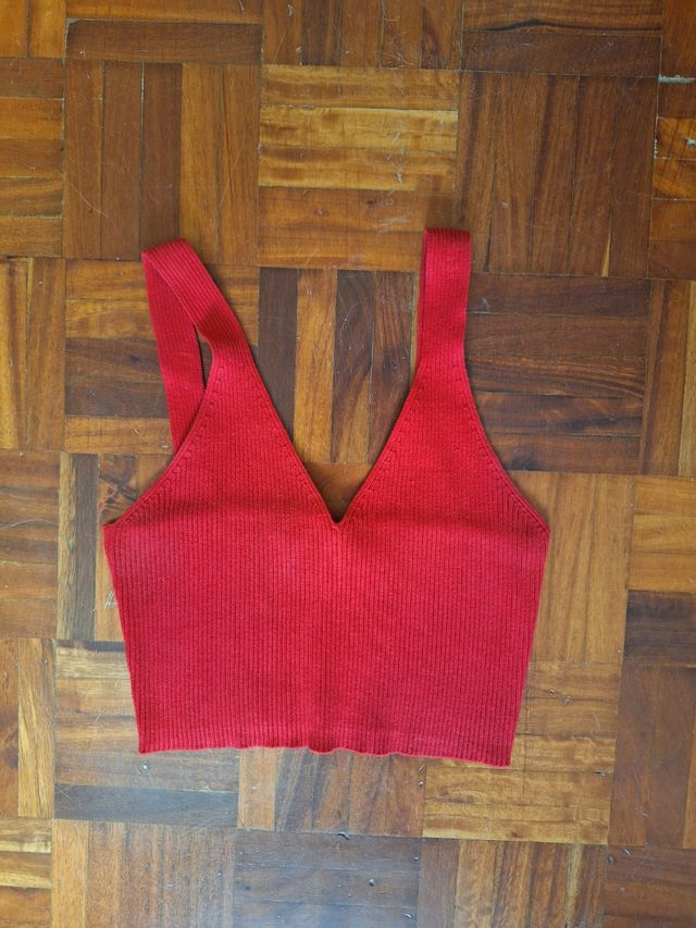 Top rojo tirantes - cropped