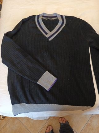 Maglione Uomo Nero Grigio