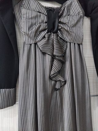 Abito elegante bimba beige e nero