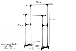 Appendiabiti con rotelle Salvaspazio Attaccapanni